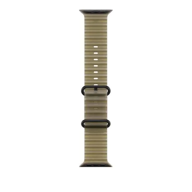 Apple Ocean Band MKAV4ZM/A kellarihm, must titaan / läbipaistev roheline, 49mm