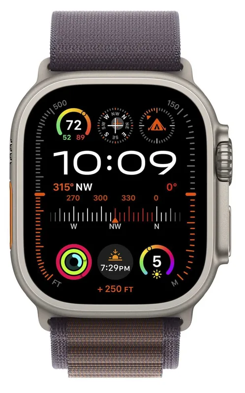 Apple Watch Ultra 2 MRET3EL/A 49mm titaan, Alpine Loop M, tumelilla
