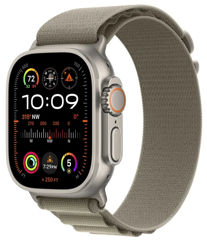 Apple Watch Ultra 2 MREY3EL/A 49mm titaan, Alpine Loop Medium roheline