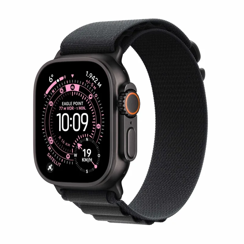 Apple Watch Ultra 3 MF1Q4ET/A 49mm titaanist nutikell mustade rihma ja korpusega