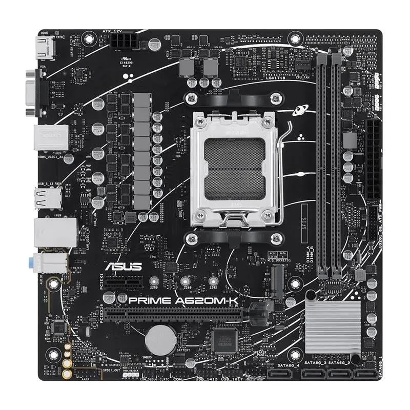 ASUS PRIME A620M-K AMD A620 DDR5 mATX emaplaat