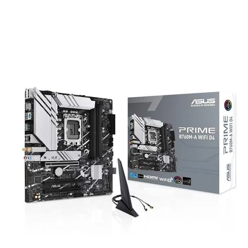 ASUS PRIME B760M-A WIFI D4 emaplaat, mATX, LGA1700, DDR4