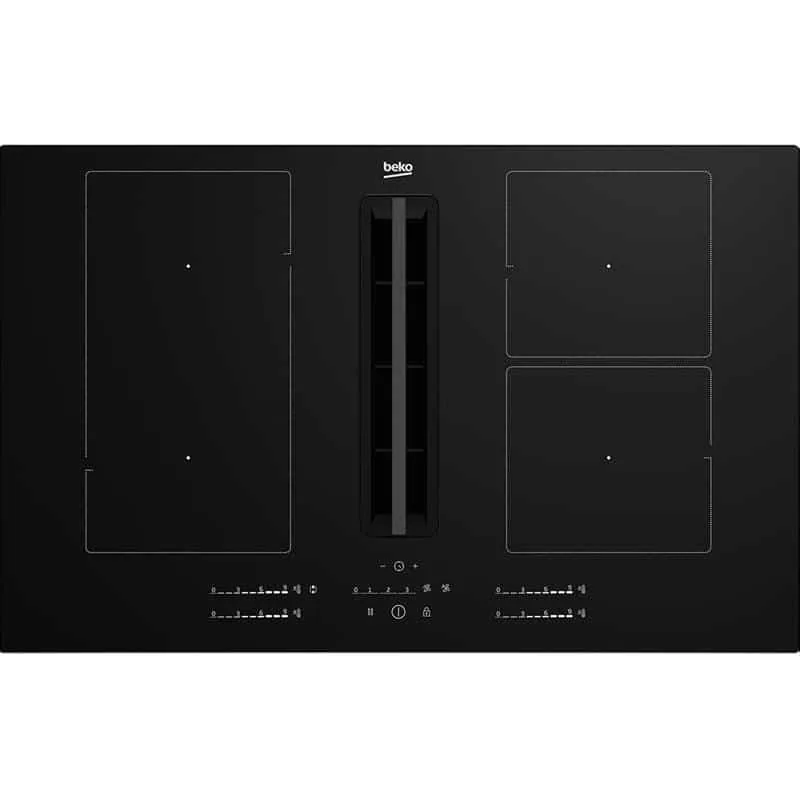 Beko HIXI84700UFT integreeritav induktsioonpliit õhupuhastiga, 80 cm, must