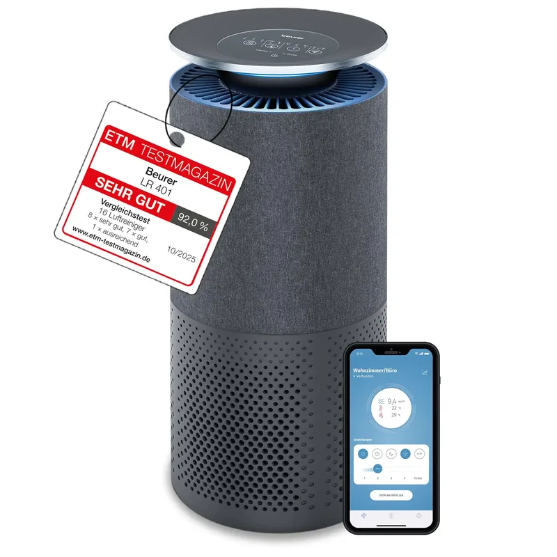Beurer LR401 õhupuhastaja, HEPA H13 filter, must