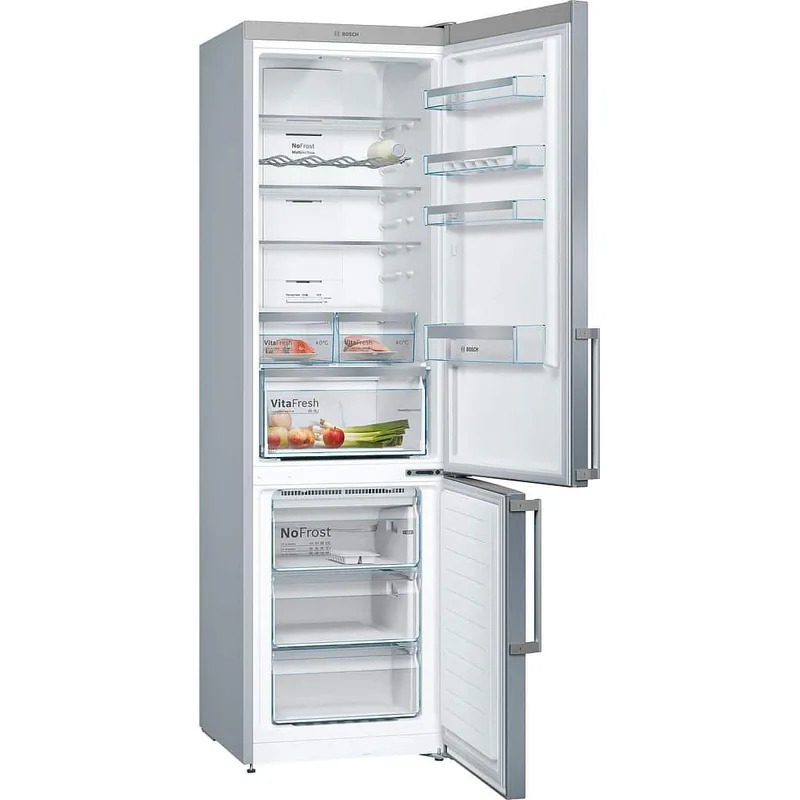 Bosch KGN397LEQ külmik-sügavkülmik NoFrost 279+89 L, 203 cm, roostevaba teras