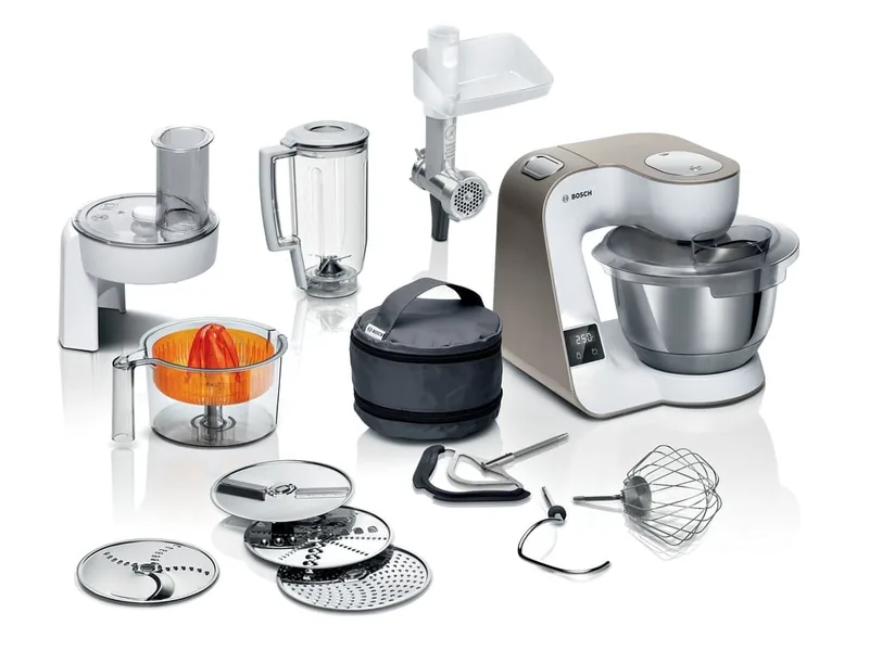 Bosch MUM5XW40 köögikombain 1000W, 3,9L, valge/pronks
