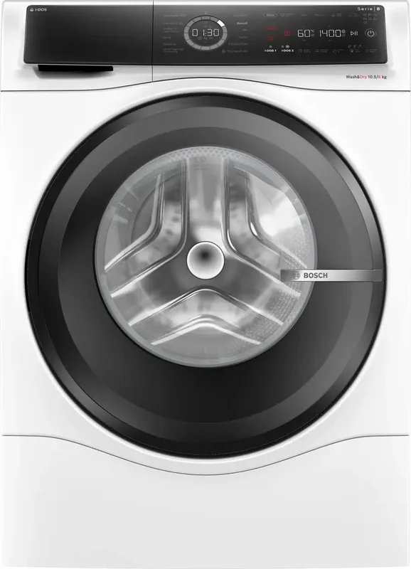 Bosch, Seeria 8, i-Dos, 10.5 kg/6 kg, sügavus 62.2 cm, 1400 p/min - Kuivatiga pesumasin, WNC254A0SN