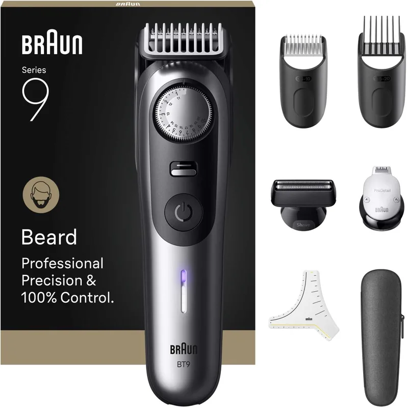 Braun BT9520 Seeria 9 habemetrimmer, 52 lõikepikkust, must/hall