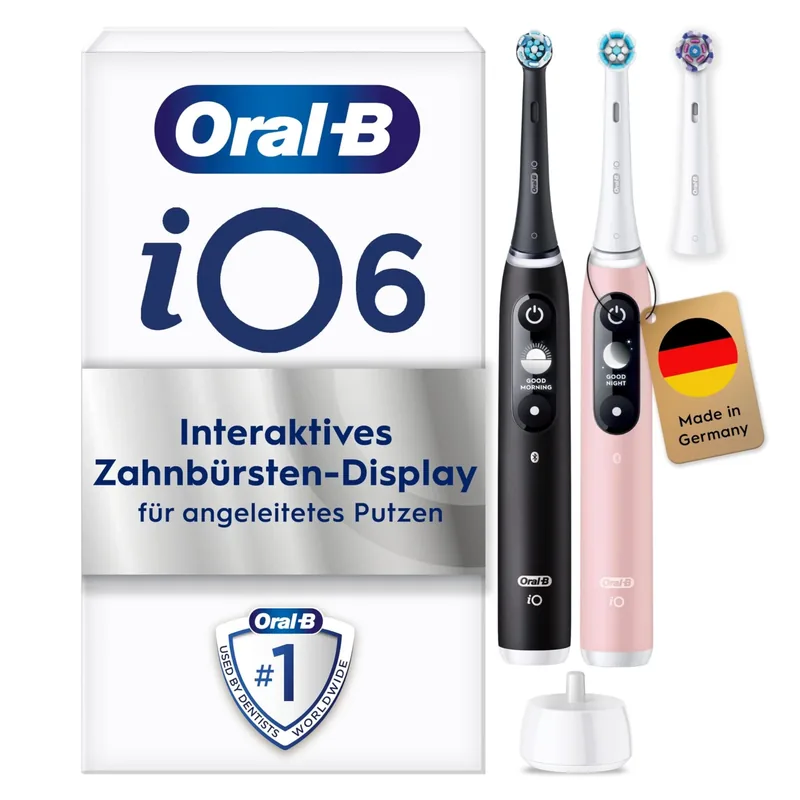 Braun Oral-B iO6 duo elektriliste hambaharjade komplekt, 2 tk, must/roosa
