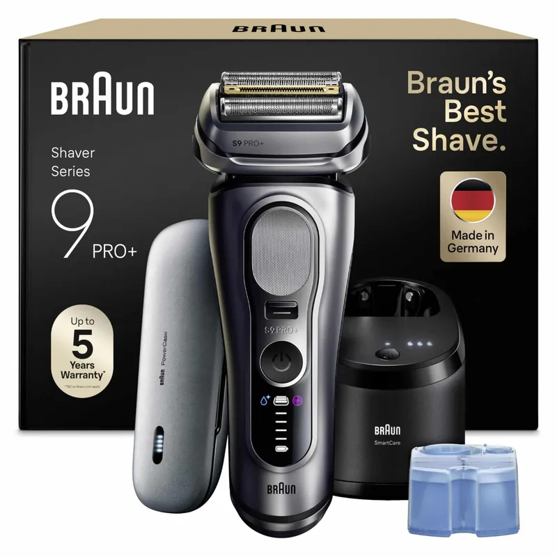 Braun Series 9 Pro+ 9675CC Wet & Dry pardel, SmartCare keskus ja PowerCase, tumehall