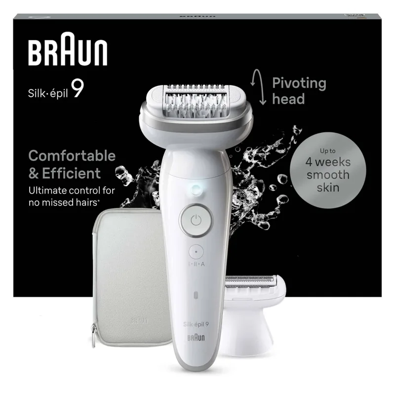 Braun SES9041 Silk Epil 9 epilaator, märg- ja kuivkasutus, valge