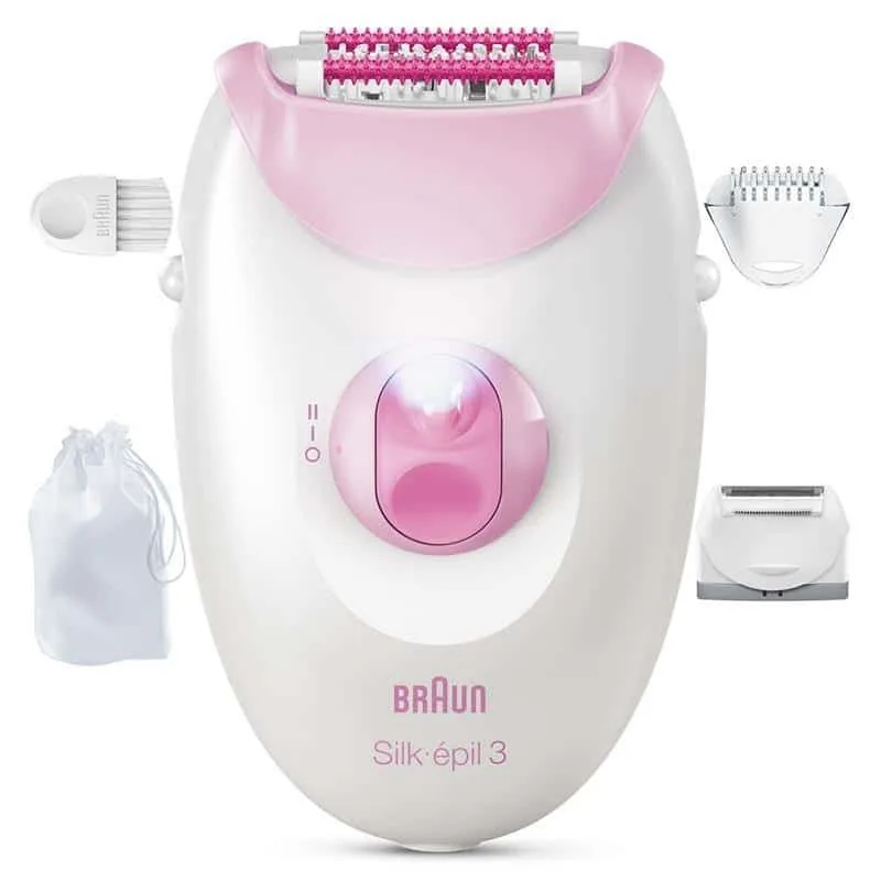 Braun Silk épil 3 SE3031 epilaator, valge/roosa