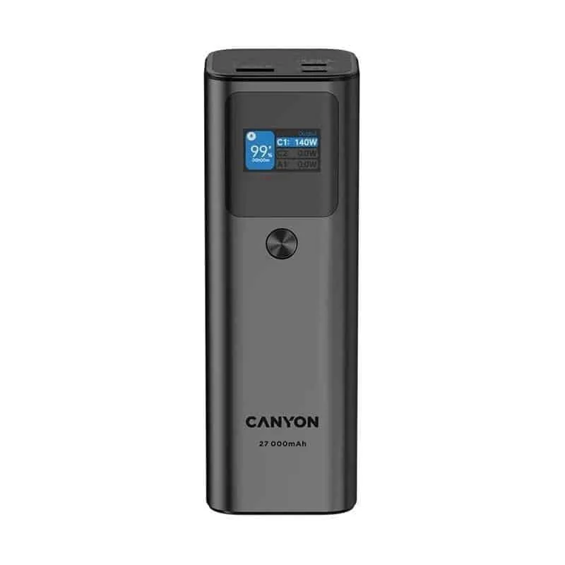 Canyon PB-2010, 27000 mAh, USB-A/USB-C, tumehall - Akupank