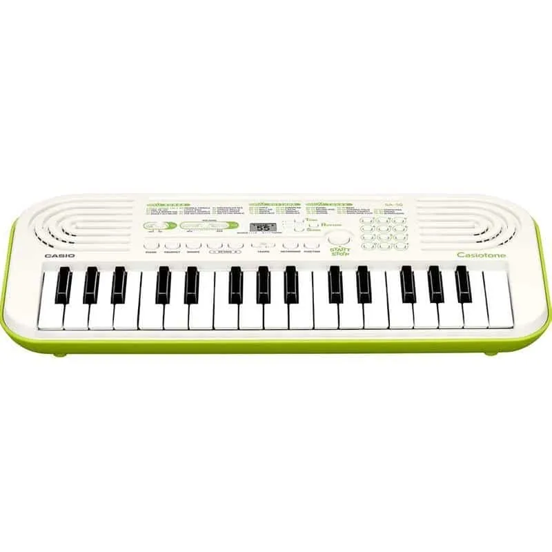 Casio SA-50 minisüntesaator, 32 klahvi, valge/roheline