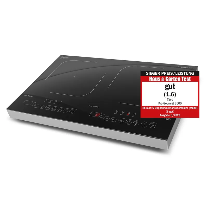 Caso ProGourmet 3500 kahe keedualaga induktsioonlauapliit, 3500 W, must (02233)