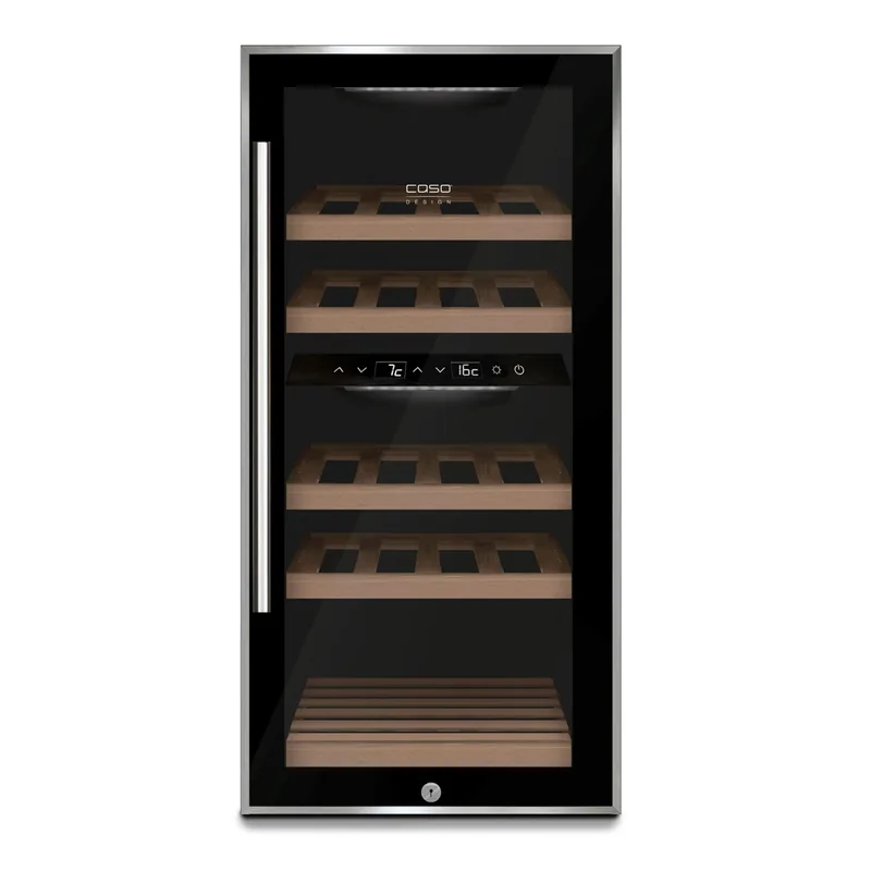 Caso WineComfort 24 veinikülmik 24 pudelile, 83cm, must/roostevaba teras