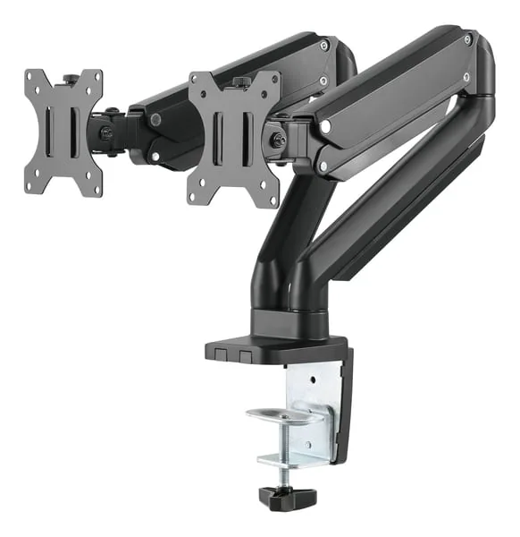 Deltaco ARM-0351 kahe monitori lauakinnitus, 17"-32", 8 kg, must