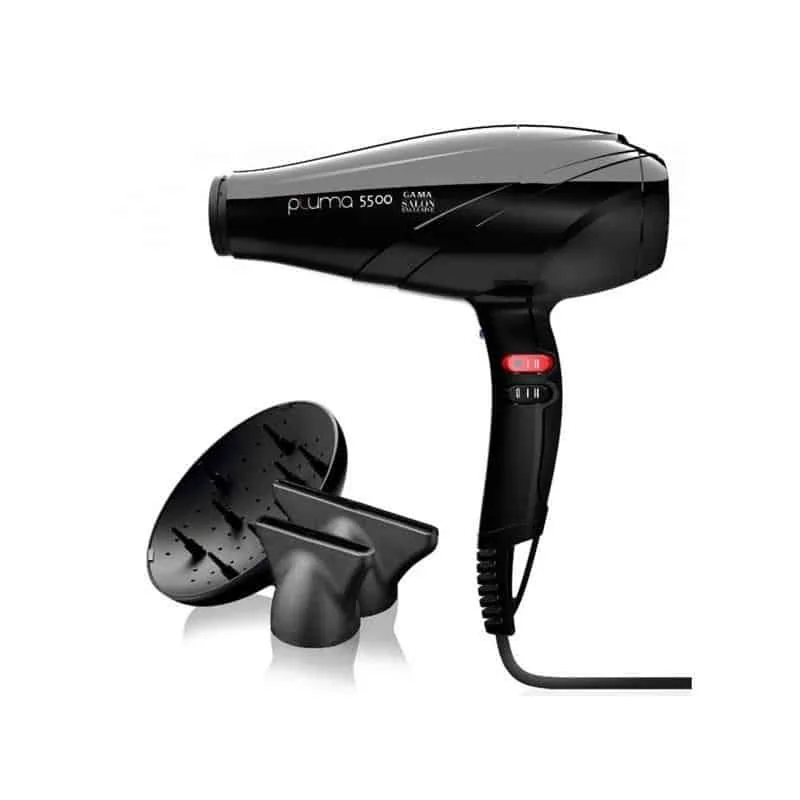 GA.MA Pluma 5500 Oxy-Active föön, 2400 W, must