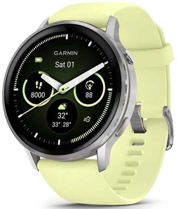 Garmin Venu 4 45 mm GPS-spordikell, AMOLED, hõbe/kollane, 010-03014-02