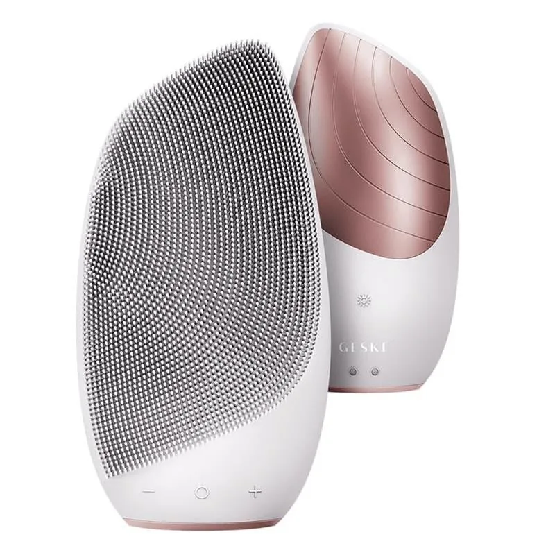 Geske Sonic Thermo Facial Brush 6-ühes, valge/roosa - näohooldusseade