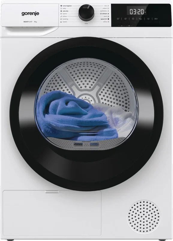 Gorenje D2HNE7E soojuspumbaga pesukuivati, 7 kg, 51 cm sügavus, valge