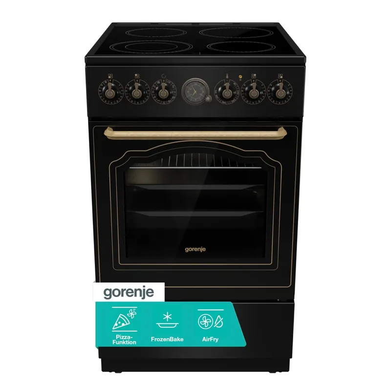 Gorenje GECS5B70CLB keraamiline pliit, 70L ahi, energiaklass A