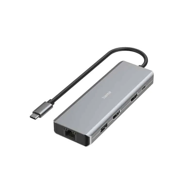 Hama CONNECT2Media USB-C Hub, 9 porti, 100 W, hall - Sülearvutidokk