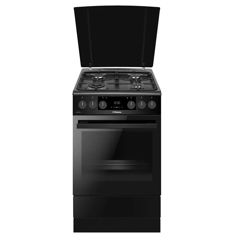 Hansa FCMM58329 gaasipliit elektriahjuga, 65 L, laius 50 cm, mattmust