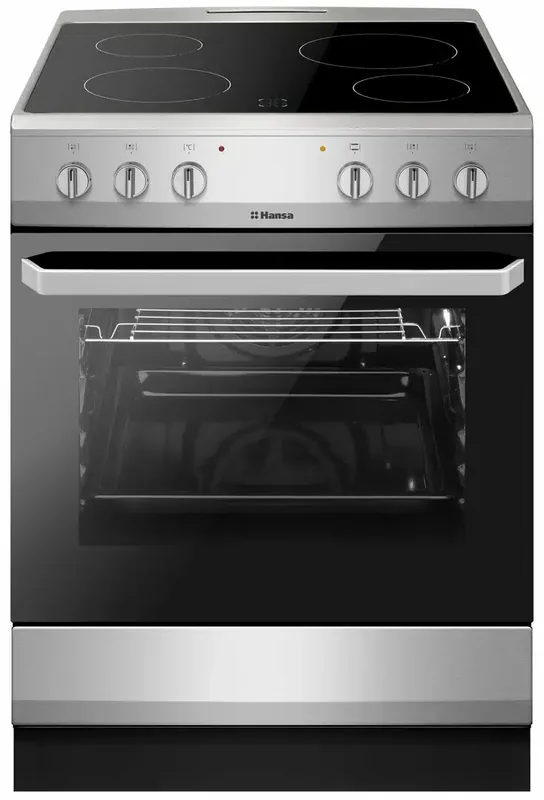 Hansa FCCX680009 eraldiseisev keraamiline pliit, 65L ahi, roostevaba teras