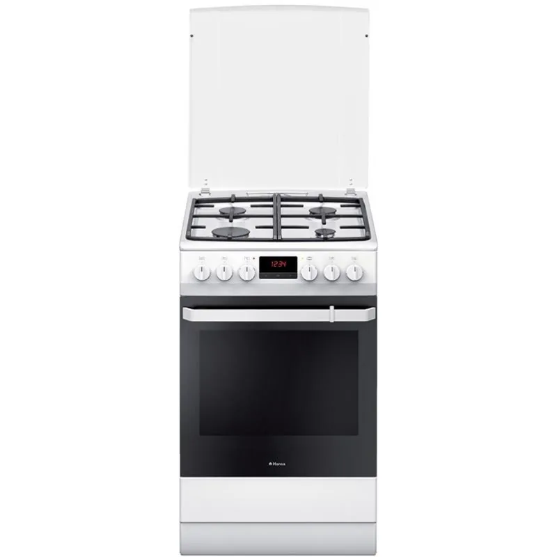 Hansa FCMW582109 gaasipliit elektriahjuga, 65L, valge