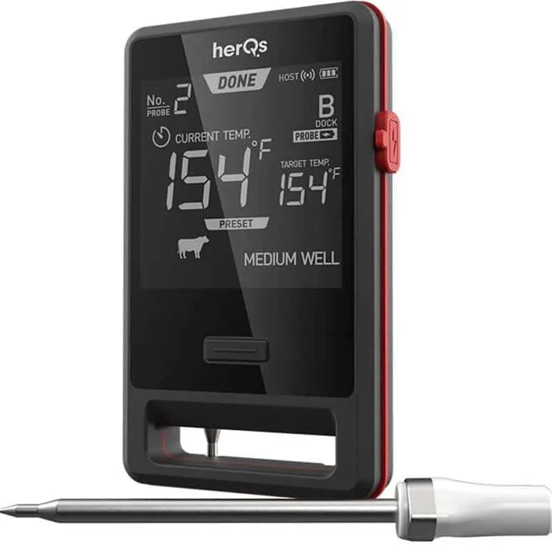 HerQs Pin PRO HERQS005 nutikas küpsetustermomeeter, WiFi, 2 andurit, must