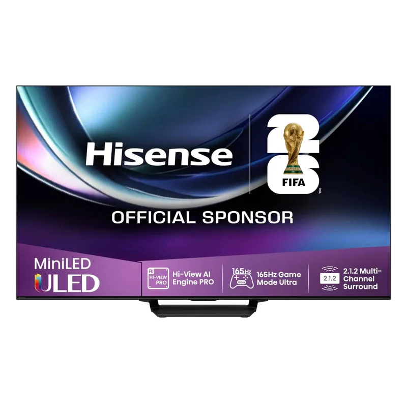 Hisense 85U7QPRO 85" 4K UHD Mini LED ULED teler, 165 Hz, must