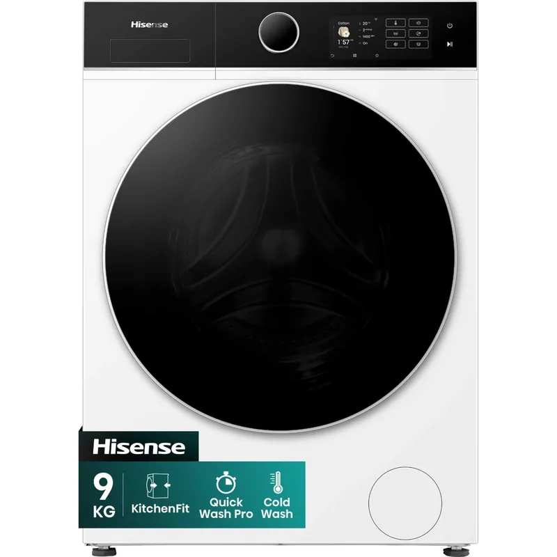 Hisense WF5I9043BWFS eestlaetav pesumasin, 9 kg, 1400 p/min, 47 cm sügav