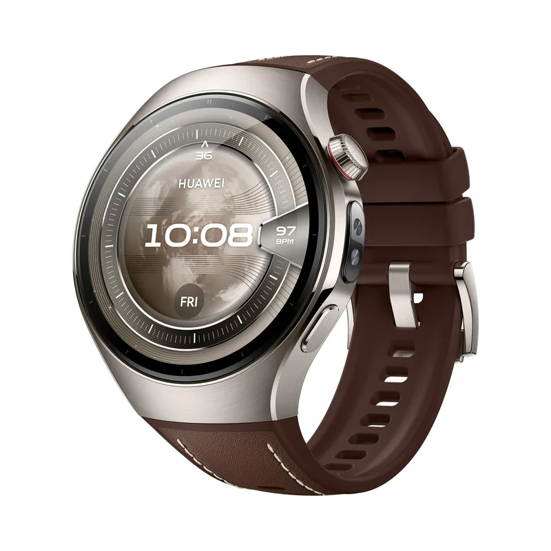 Huawei Watch 5 nutikell 46mm titaankorpusega, pruun nahkrihm