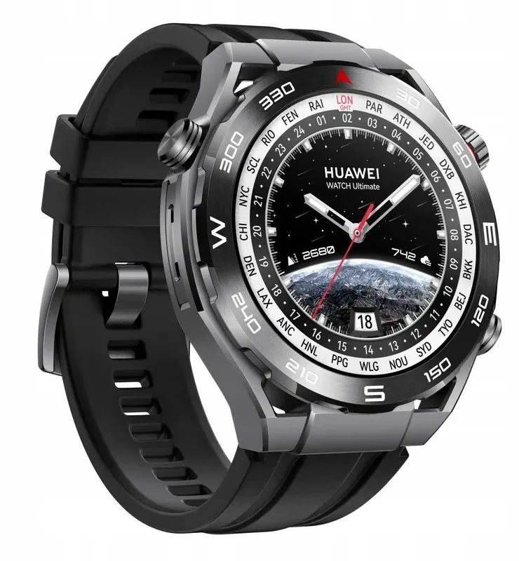 Huawei Watch Ultimate nutikell, tsirkooniumi korpus, safiirkaas, must