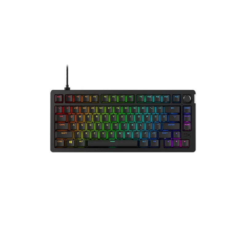 HyperX Alloy Rise 75 mehaaniline mänguriklaviatuur, Linear, US, RGB, must