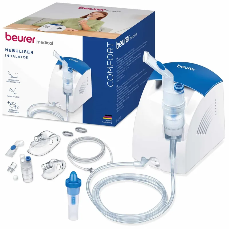 Beurer IH 26 inhalaator (nebulisaator) nina puhastajaga, valge/sinine