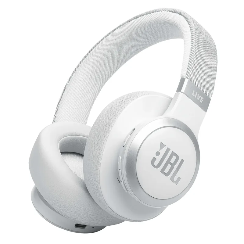 JBL Live 770NC juhtmevabad kõrvaklapid adaptiivse mürasummutusega, valge