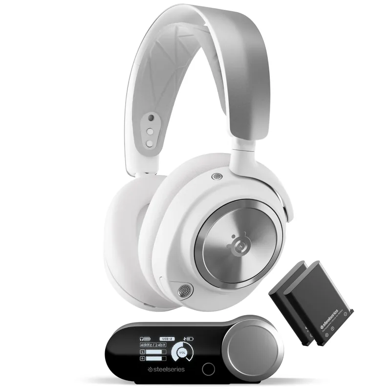 SteelSeries Nova Pro 61524 juhtmevaba mänguripeakomplekt, valge