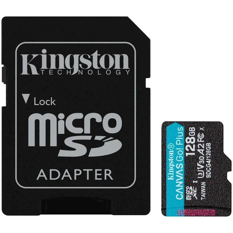 Kingston Canvas Go! Plus SDCG4/128GB microSDXC mälukaart, 128 GB, must