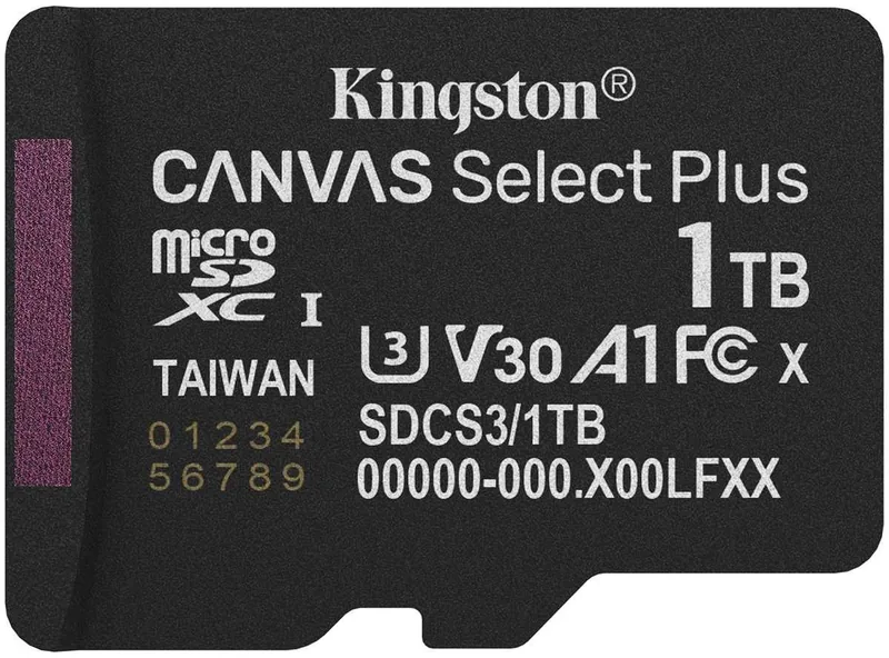 Kingston SDCS3/1TB Canvas Select Plus microSDXC mälukaart 1TB UHS-I