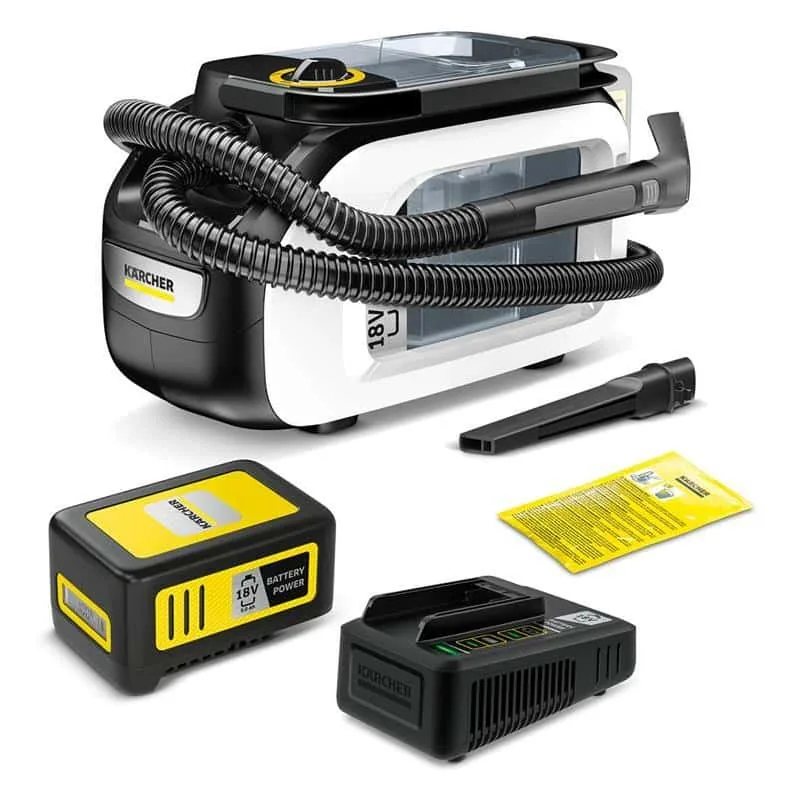 Kärcher SE 3-18 Compact Home, valge/must – juhtmevaba tekstiilipesur, 18 V aku