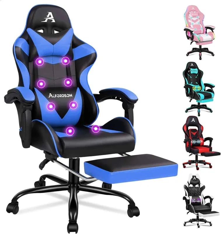 L33T FuzionX PU/Fabric ergonoomiline kontoritool, hall (5706470155466)