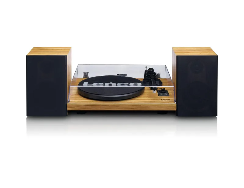 Lenco LS-500WOOD vinüülplaadimängija sisseehitatud 60W kõlaritega