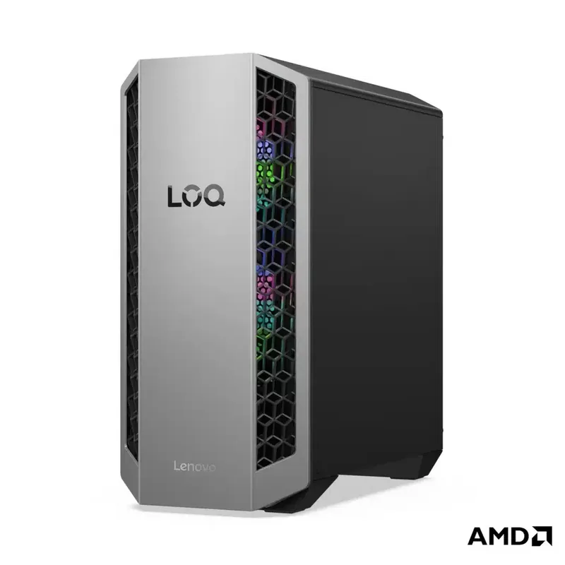 Lenovo LOQ Tower 26ADR10 mänguriarvuti, Ryzen 7, 16 GB, 1 TB, RTX 5060 Ti, hall/must