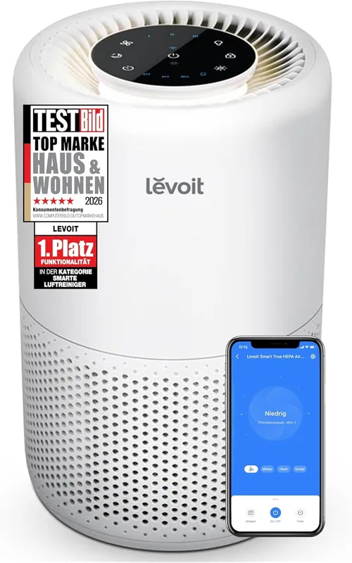 Levoit Core 200S Smart õhupuhastaja HEPA-filtriga, kuni 31,5 m², valge