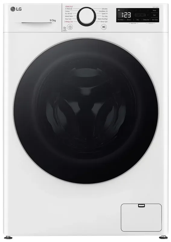 LG F2DR509S1W kuivatiga pesumasin 9kg/5kg, sügavus 47,5cm