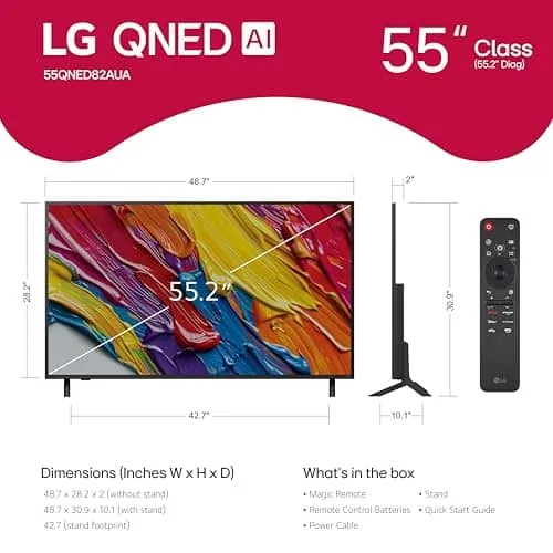 LG 55QNED82A3B.AEU 55" 4K UHD QNED teler, webOS, must