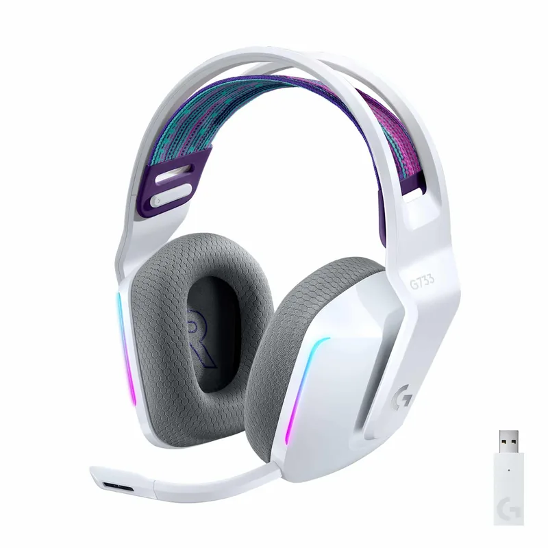 Logitech G733 LIGHTSPEED juhtmevaba RGB mängurikõrvaklapid, valge (981-000883)