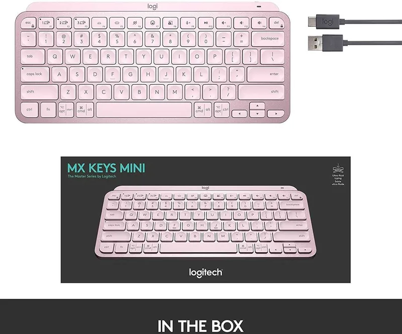 Logitech MX Keys Mini 920-010500 juhtmevaba klaviatuur ENG, roosa